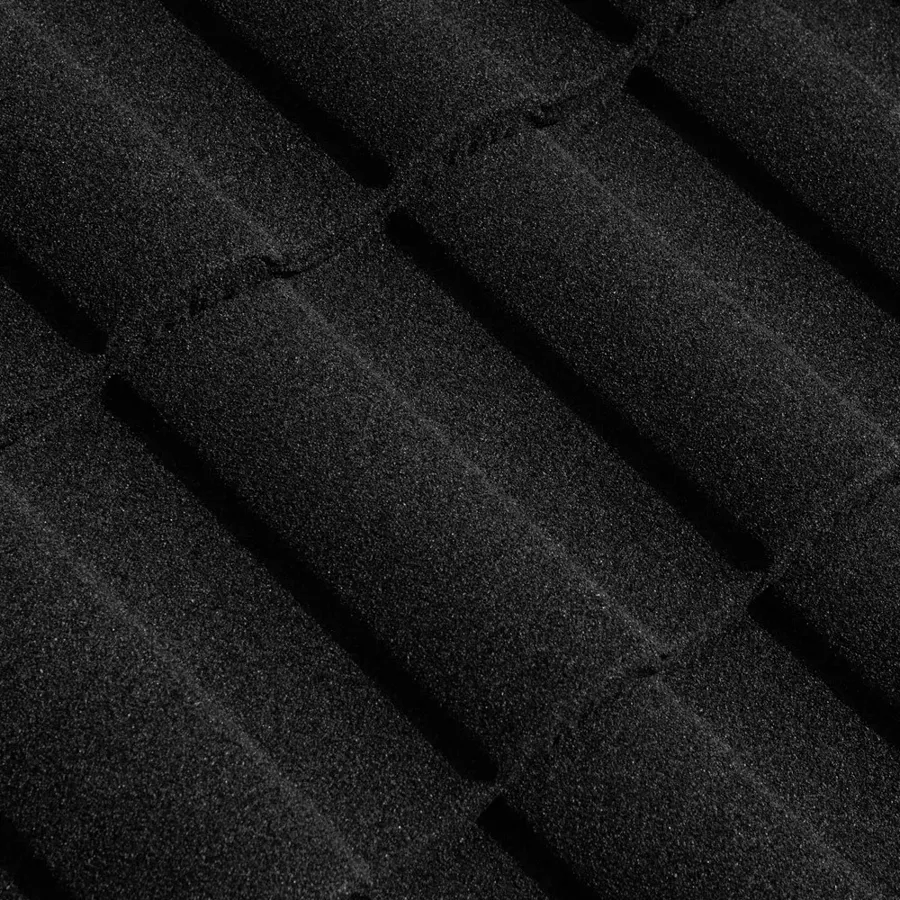 Tefute Roman Tile in Black — Tefute USA asphalt shingle color swatch