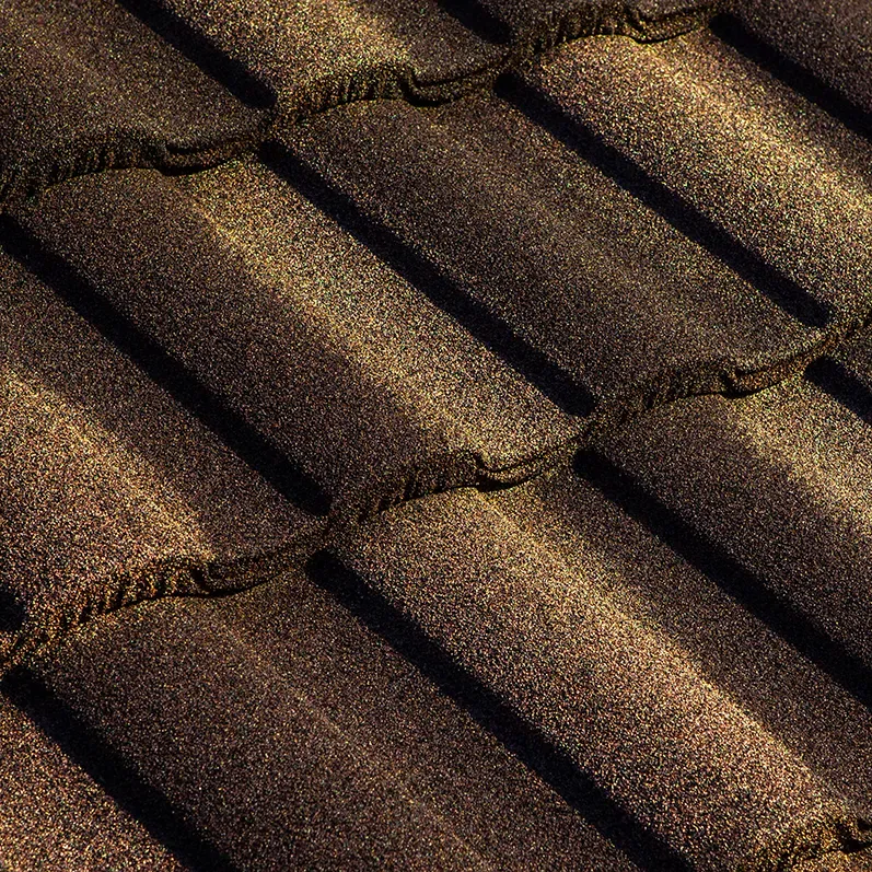 Tefute Roman Tile in Chestnut Cedar — Tefute USA asphalt shingle color swatch