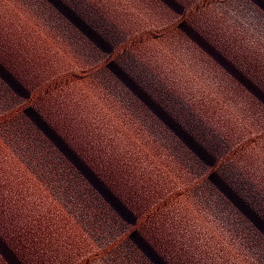 Tefute Roman Tile in Red and Black — Tefute USA asphalt shingle color swatch