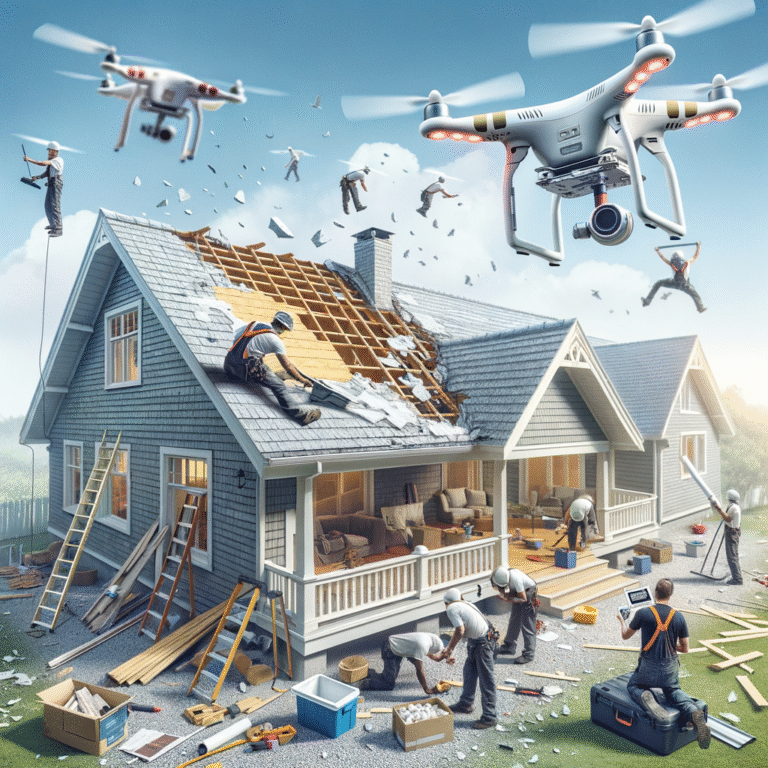 Drone footage of installation process